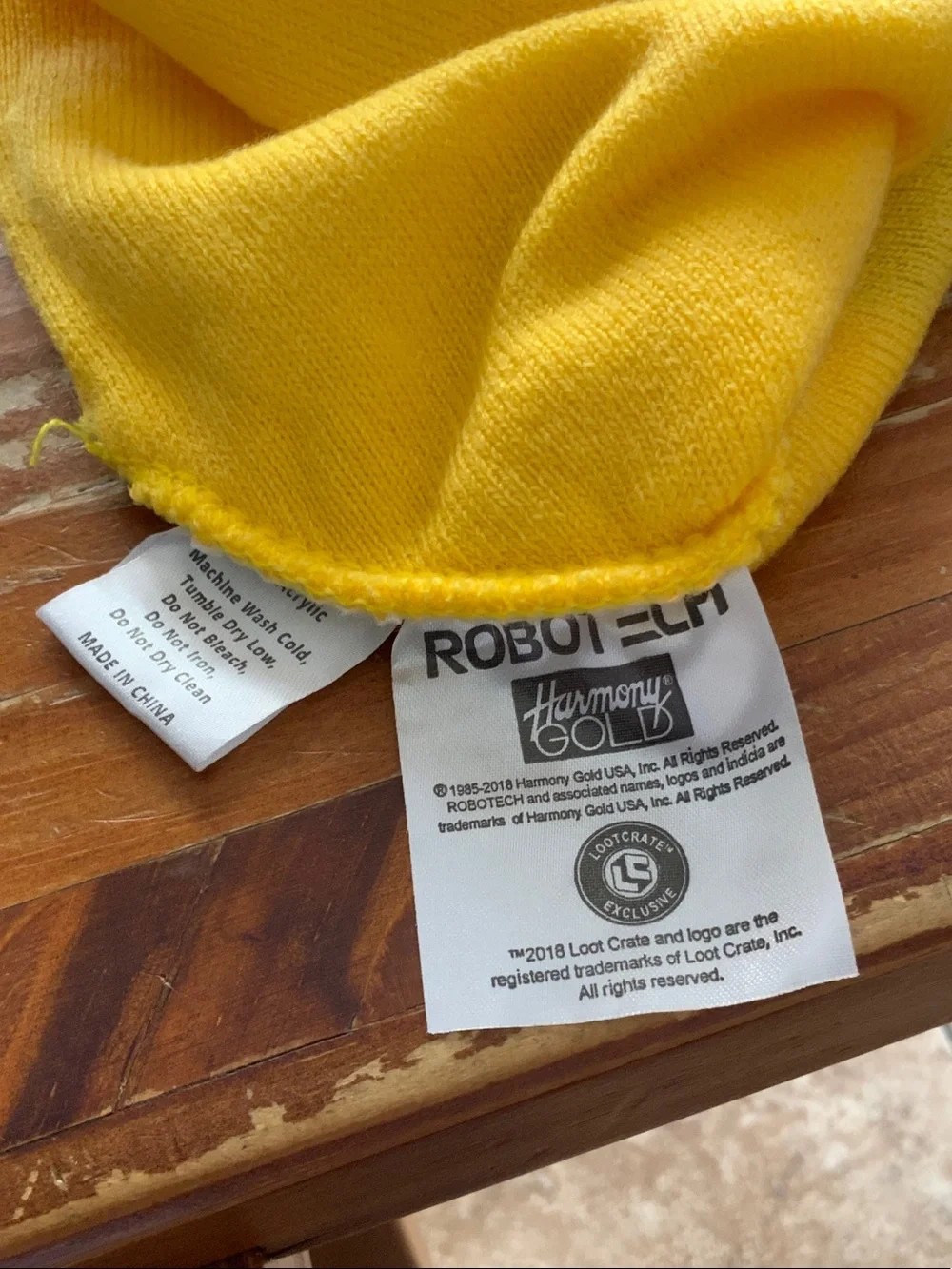Kids Yellow Knit Beanie with Skull Patch